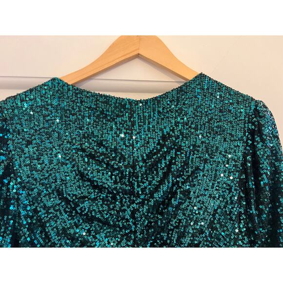 NWT City Chic Sequin Mini Dress Womens Sz 18 Green Y2K Glam Party Cocktail - Picture 13 of 16